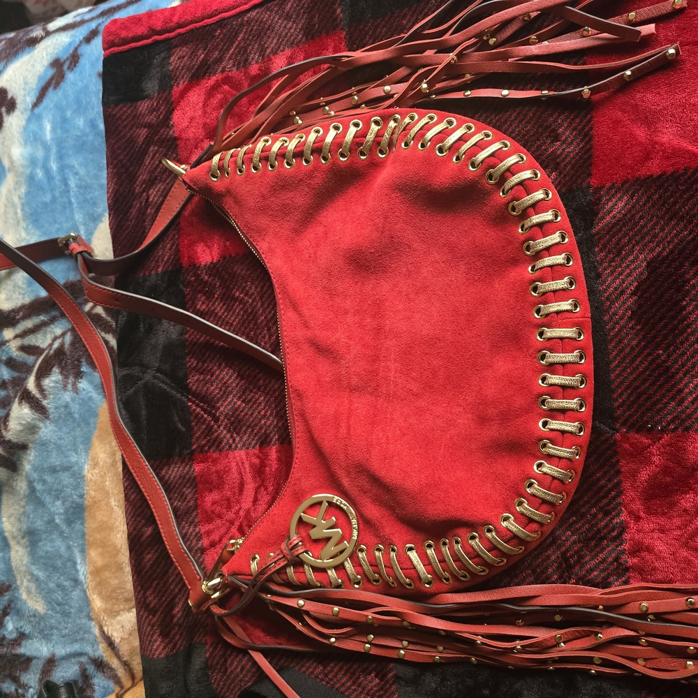 Michael Kors Red and Gold Shoulder Bag